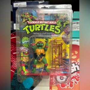 Vintage 1988 Teenage Mutant Ninja Turtles Raphael Action Figure - Green and Red